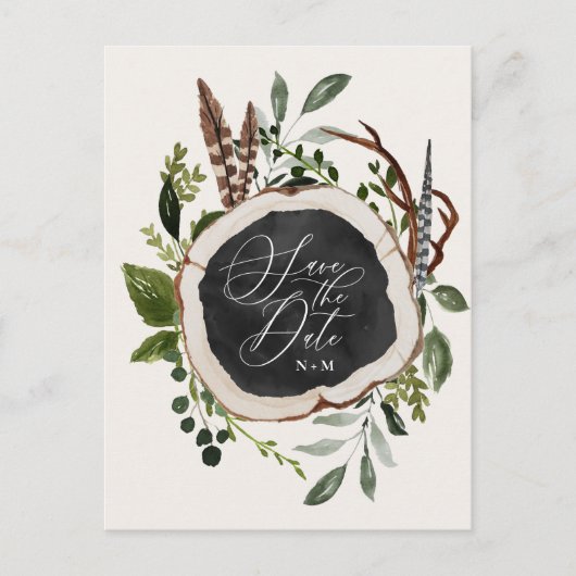 田舎エレガントの農家秋の結婚式 案内ポストカード (正面)