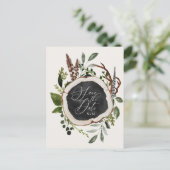 田舎エレガントの農家秋の結婚式 案内ポストカード (スタンド正面)