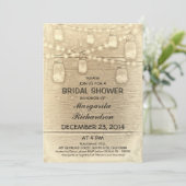 田舎スタイリッシュのメイスンはブライダルシャワーの招待状 招待状 (スタンド正面)