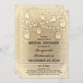 田舎スタイリッシュのメイスンはブライダルシャワーの招待状 招待状 (正面/裏面)