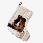 田舎パーソナライズされたのストッキング ラージクリスマスストッキング (正面 (吊り時))