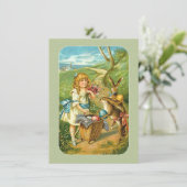 田舎ビクトリアンのイースターガール&ウサギ シーズンカード (スタンド正面)