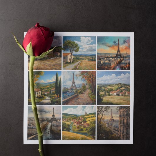田舎フランスのとパリ、ロマンチックなシーン シーズンカード