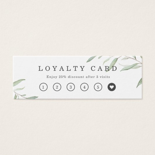 田舎ミニマル風の緑のロゴのビジネスロイヤリティ (正面)