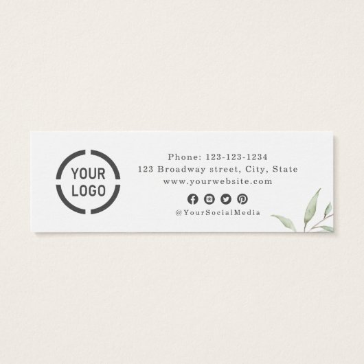 田舎ミニマル風の緑のロゴのビジネスロイヤリティ (裏面)