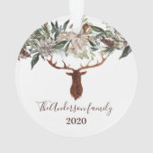 田舎モダンのフローラの葉は牛舎の休日 オーナメント (裏面)