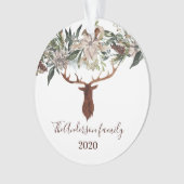 田舎モダンのフローラの葉は牛舎の休日 オーナメント (正面)