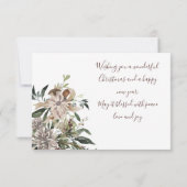 田舎モダンのフローラの葉は牛舎の休日 サンキューカード (裏面)