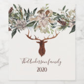 田舎モダンのフローラの葉は牛舎の休日 ワインラベル (シングルラベル)