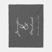 田舎モダンの新郎新婦結婚夫婦 フリースブランケット (正面)