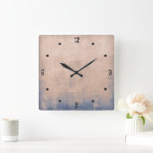 田舎モダンバラ金ゴールドブルー抽象芸術 スクエア壁時計 (ホーム)