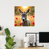 田舎ロバの不思議な目の平和芸術 ポスター (ホームオフィス)