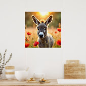 田舎ロバの不思議な目の平和芸術 ポスター (キッチン)