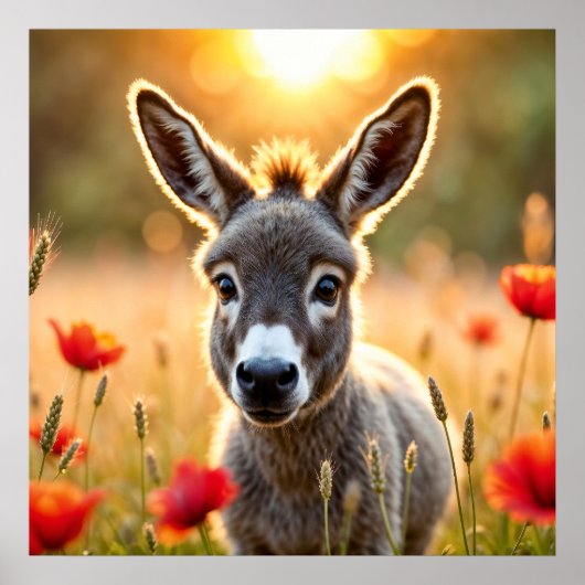 田舎ロバの不思議な目の平和芸術 ポスター (正面)