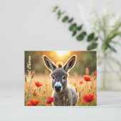 田舎ロバの不思議な目の平和芸術 ポストカード (スタンド正面)