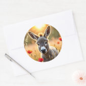 田舎ロバの不思議な目の平和芸術 ラウンドシール (封筒)