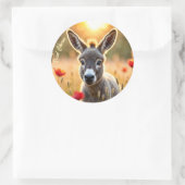 田舎ロバの不思議な目の平和芸術 ラウンドシール (バッグ)