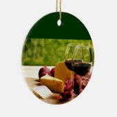 田舎ワイン、チーズ及びフルーツ セラミックオーナメント (右)