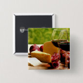 田舎ワイン、チーズ及びフルーツ 缶バッジ (正面&裏面)