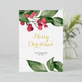 田舎写真メリークリスマスカード 箔シーズンカード (立ち正面)