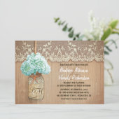 田舎地方のメイスンのヤニ結婚アジサイ 招待状 (スタンド正面)