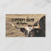 田舎地方のロングホーン牛の写真 名刺 (正面)