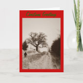 田舎地方の田舎の雪のシーン シーズンカード (正面)