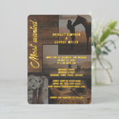 田舎地方の風景結婚コラージュ 箔招待状 (立ち正面)