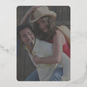 田舎地方の風景結婚コラージュ 箔招待状 (裏面)