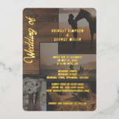 田舎地方の風景結婚コラージュ 箔招待状 (正面)