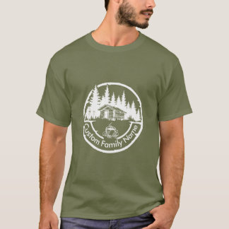 田舎家+カントリーサイン+カスタムファミリーネーム Tシャツ
