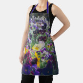 田舎庭カラフルの開花のパンジー エプロン (インサイチュ)