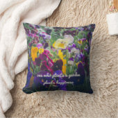 田舎庭カラフルの開花のパンジー クッション (ブランケット)