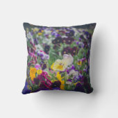 田舎庭カラフルの開花のパンジー クッション (裏面)