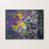 田舎庭カラフルの開花のパンジー ジグソーパズル (横)