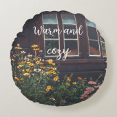 田舎庭付きカントリーコテージ ラウンドクッション (正面)