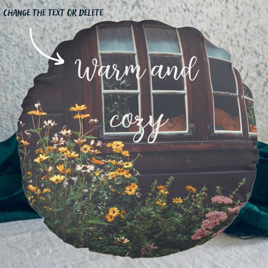 田舎庭付きカントリーコテージ ラウンドクッション