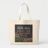 田舎庭付きカントリーコテージ ラージトートバッグ (正面)