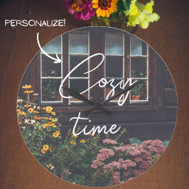 田舎庭付きカントリーコテージ ラージ壁時計