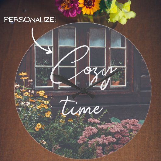 田舎庭付きカントリーコテージ ラージ壁時計