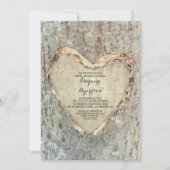 田舎彫りのハートツリーヴィンテージブライダルシャワー 招待状 (正面)