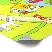 田舎村の風景 ポスター (角)