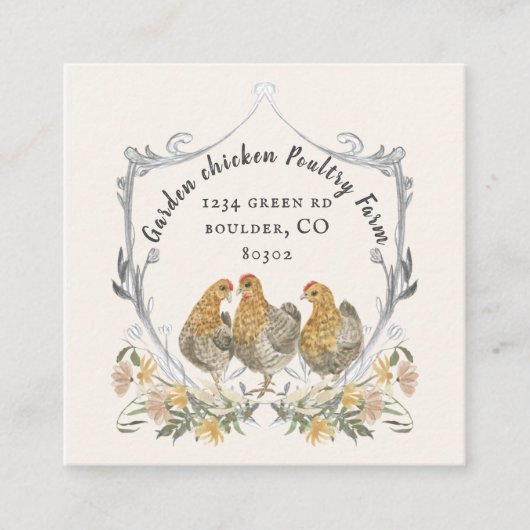 田舎水紋農家の名刺 スクエア名刺 (正面)