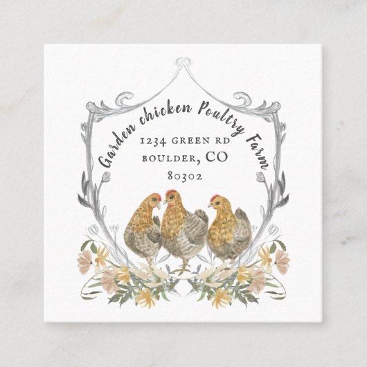 田舎水紋農家の名刺 スクエア名刺 (正面)