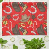 田舎洋柄のキッチンタオル キッチンタオル (折り畳み)