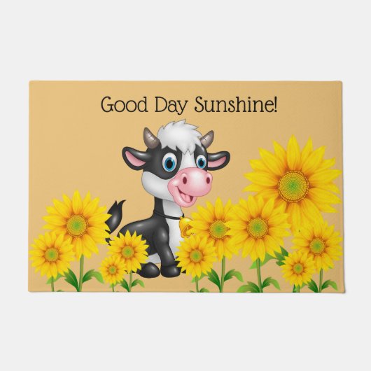 田舎牛の姿 ドアマット (正面)