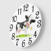田舎牛 ラージ壁時計 (傾斜)