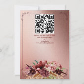 田舎田舎のボホテラコッタ自然の花 招待状 (裏面)