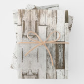 田舎田舎の農家の納屋グレーの白い木目 ラッピングペーパーシート (インサイチュ)