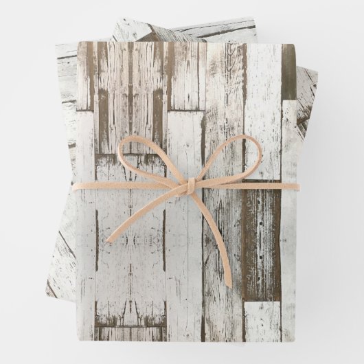 田舎田舎の農家の納屋グレーの白い木目 ラッピングペーパーシート (インサイチュ)